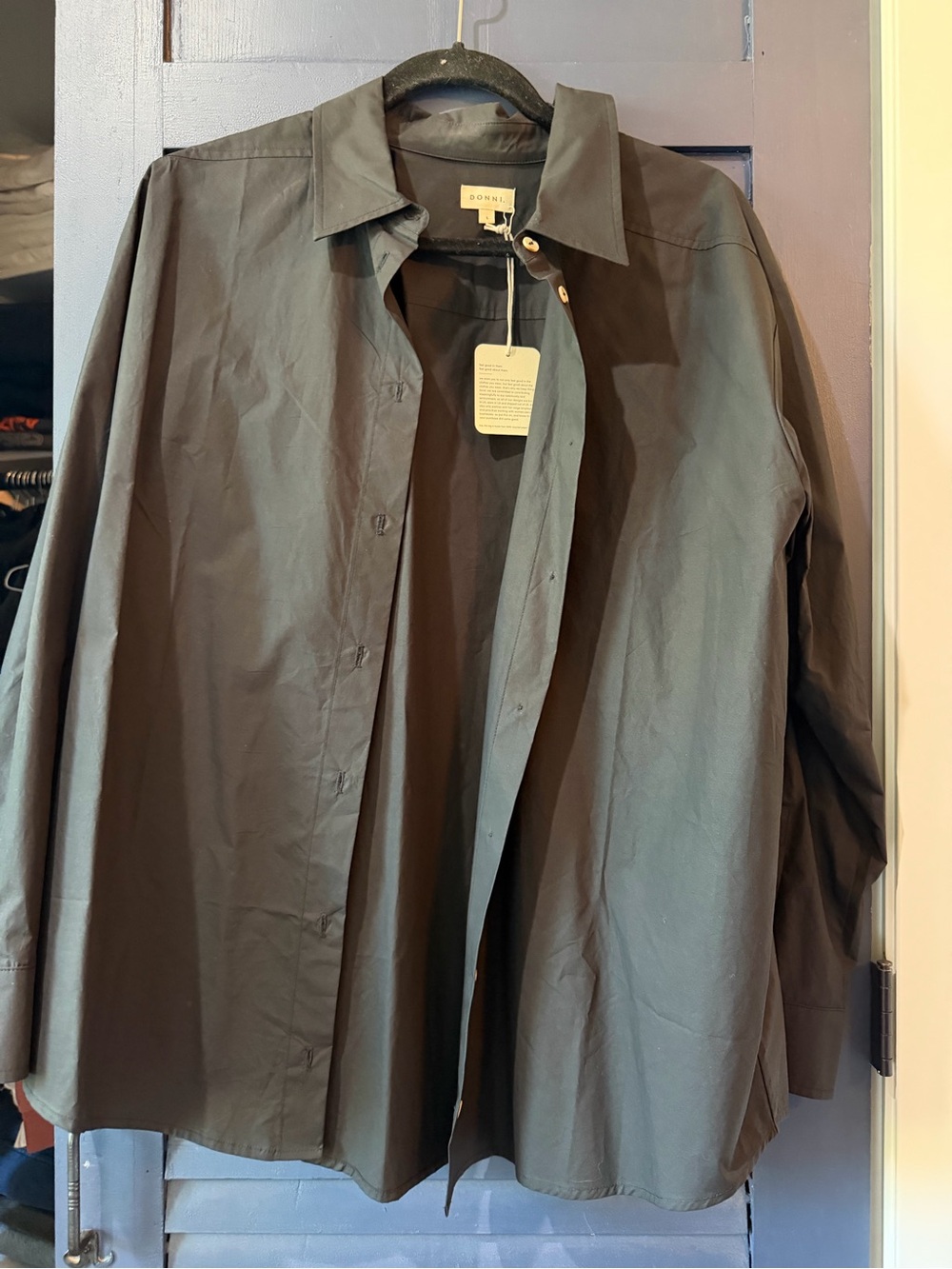 DONNI. Black Button-Down Shirt